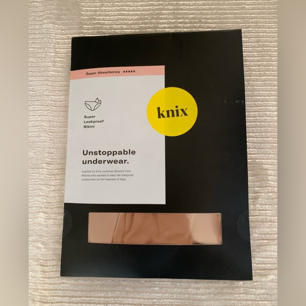 NEW Knix Women’s Super Absorbency Leakproof Bikini Panties Size MEDIUM Brown